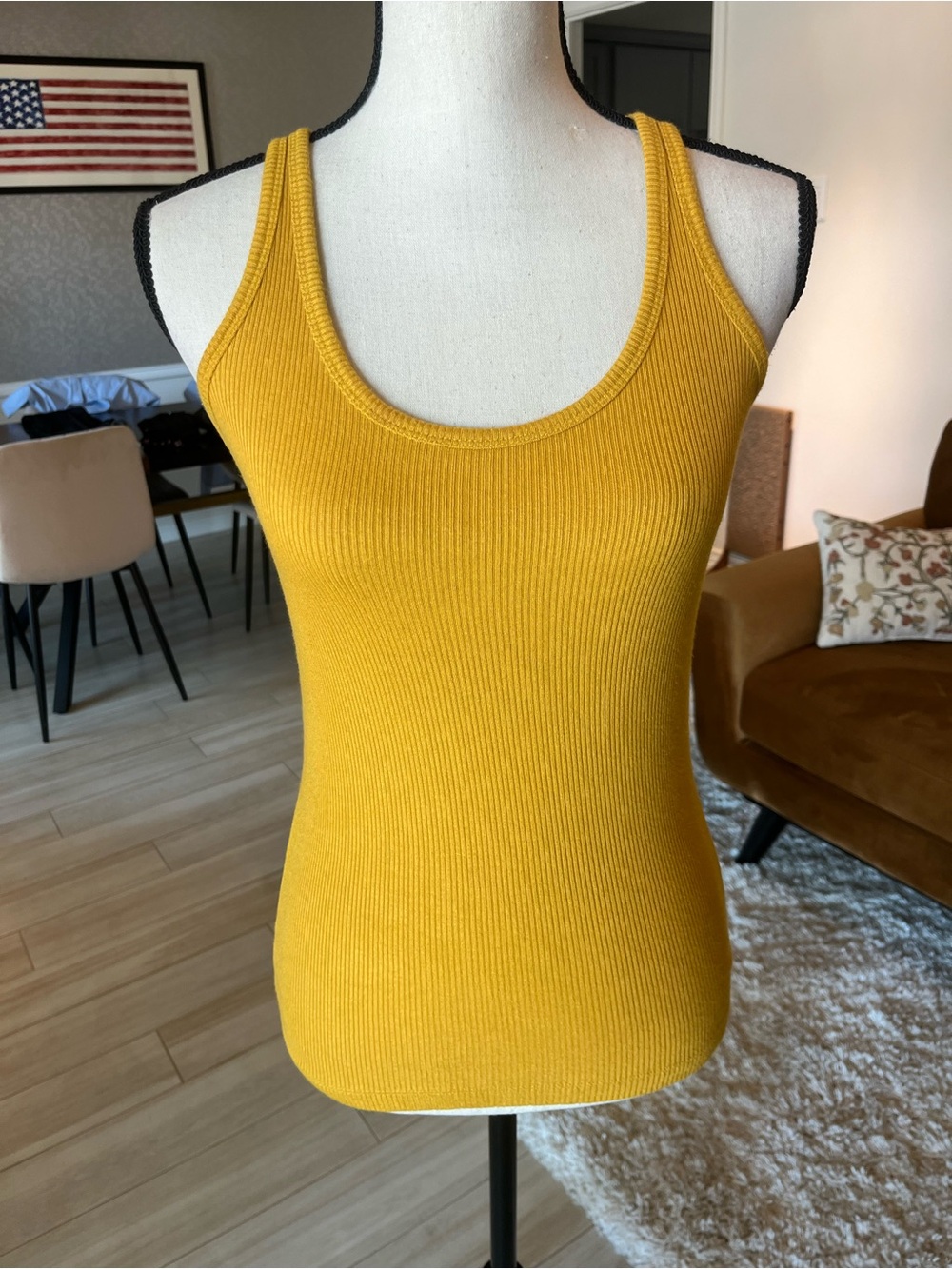 J. Crew Mustard Yellow Ribbed Tank Top